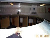 Lift fan on the car deck for spare parts - note the size of it compared to my hand!